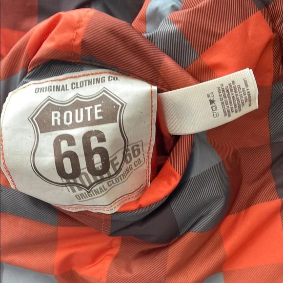 Route 66 Orange and Gray REVERSIBLE Puffer Jacket with Quilted Design - Picture 5 of 6
